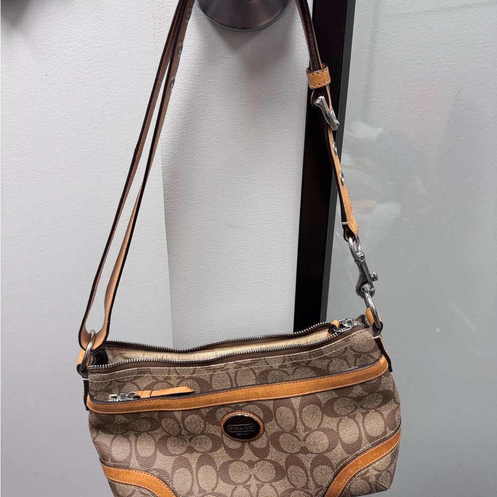 Coach Tan and Brown Crossbody Bag